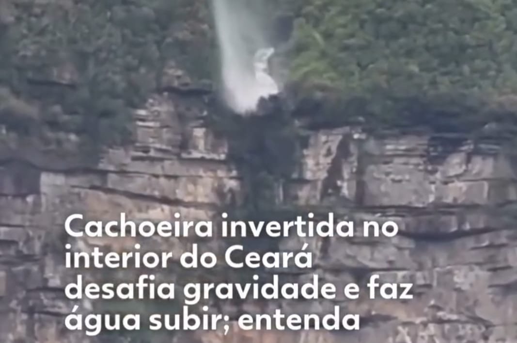 Fenômeno raro chama atenção em cachoeira no interior do Ceará e viraliza nas redes sociais