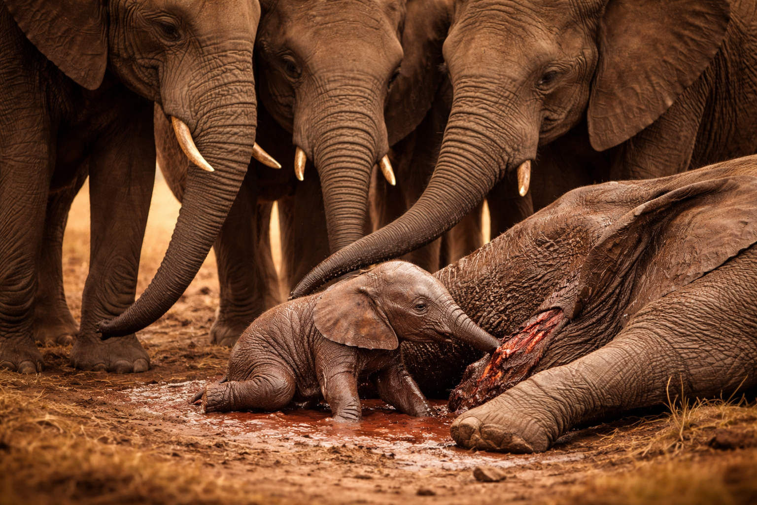Nascimento de elefante revela complexa rede de proteção coletiva na natureza