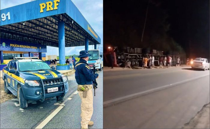 Carreta carregada com garrafas de vidro tomba na BR-316 em Atalaia
